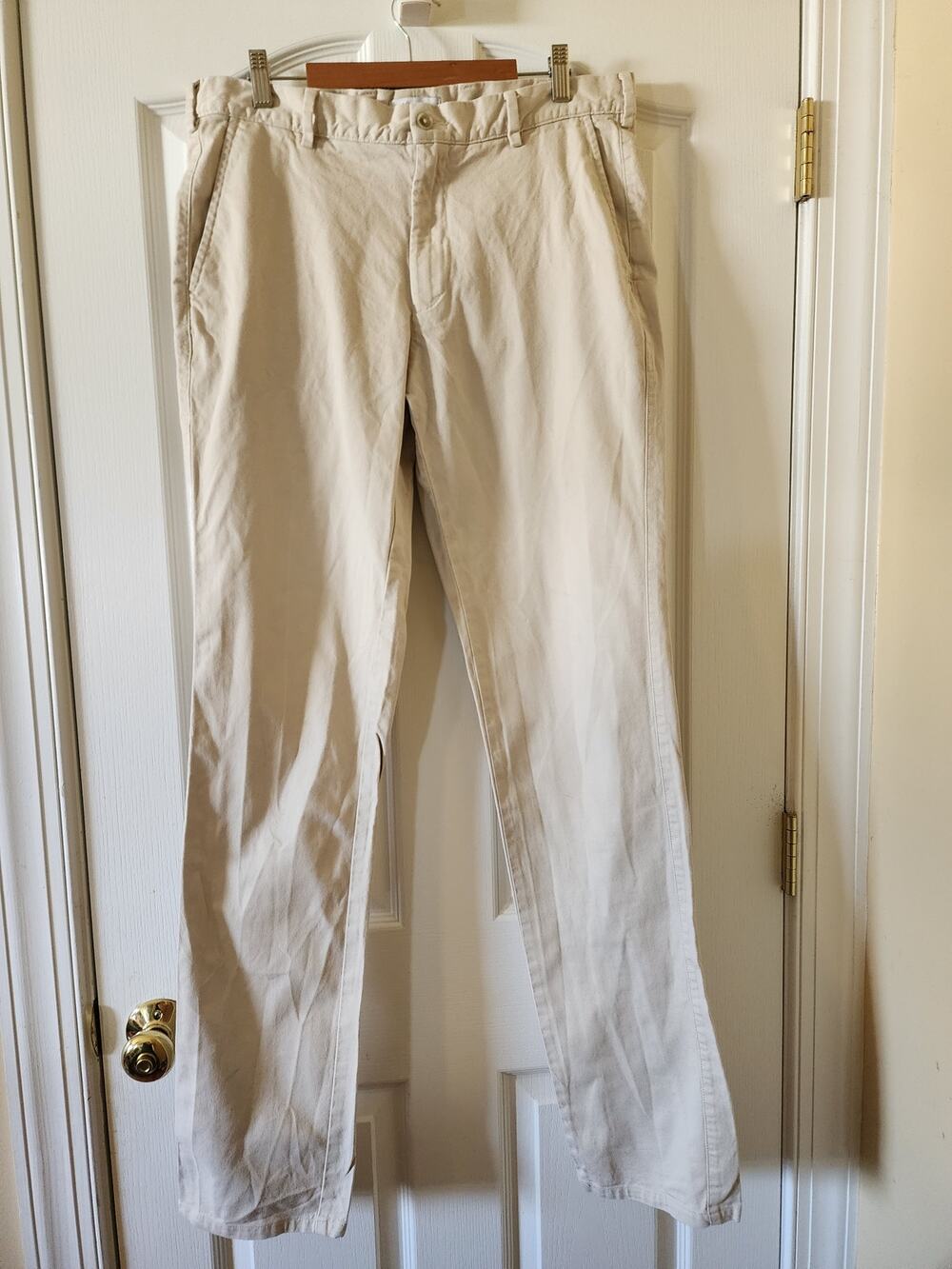 Peter Millar Pima Cotton Flat Front Chinos 34x35 Khaki Beige Golf Pants Preppy